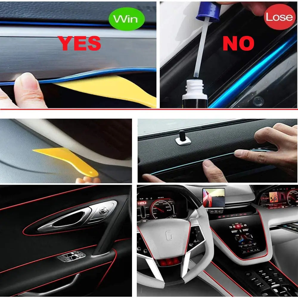 Bande lumineuse néon 5 m pour intérieur de voiture, connexion USB