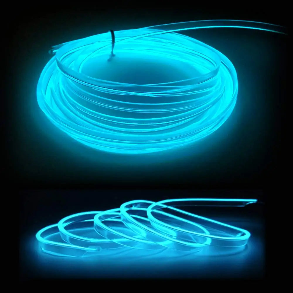 Bande lumineuse néon 5 m pour intérieur de voiture, connexion USB